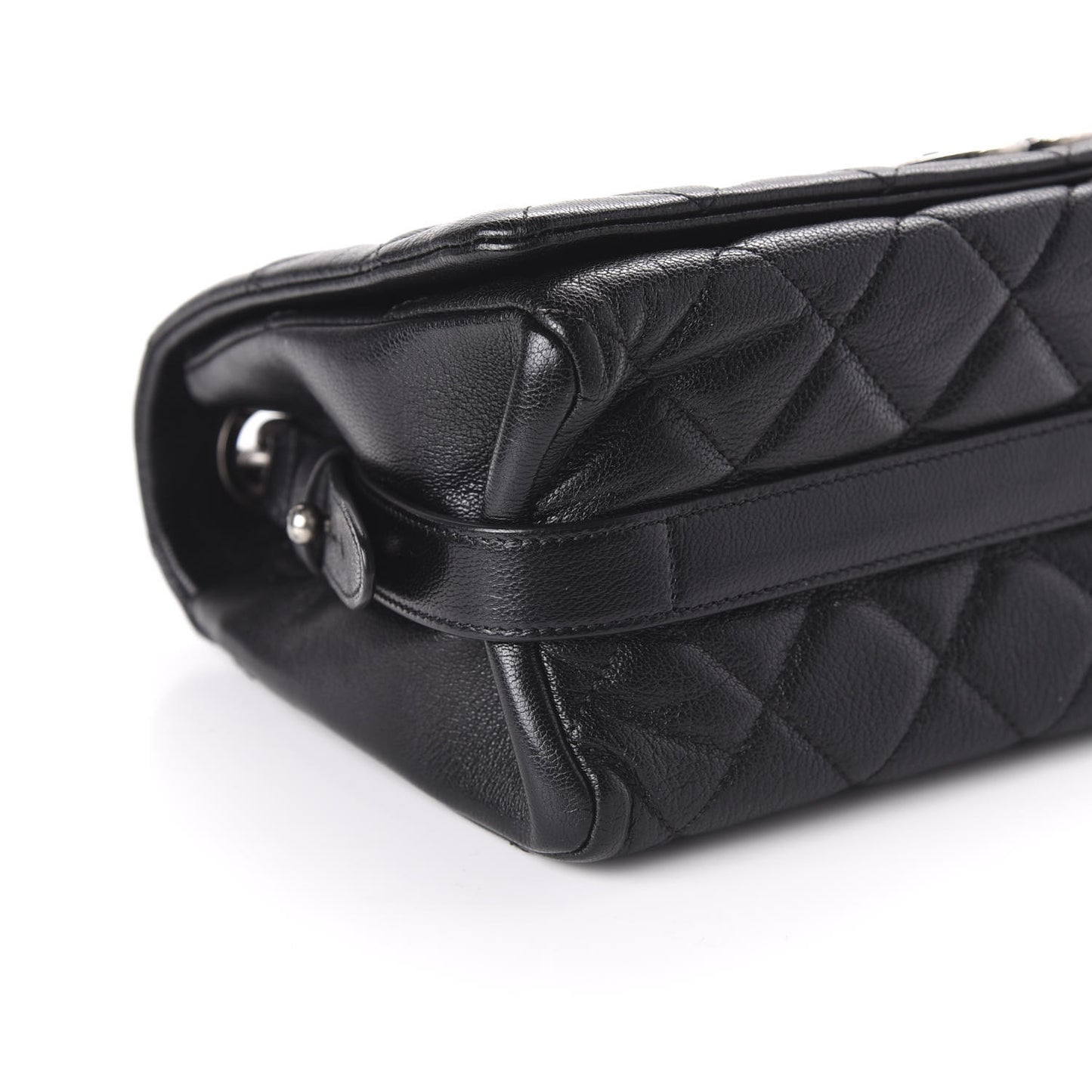 Goatskin Quilted Medium City Rock Flap Black