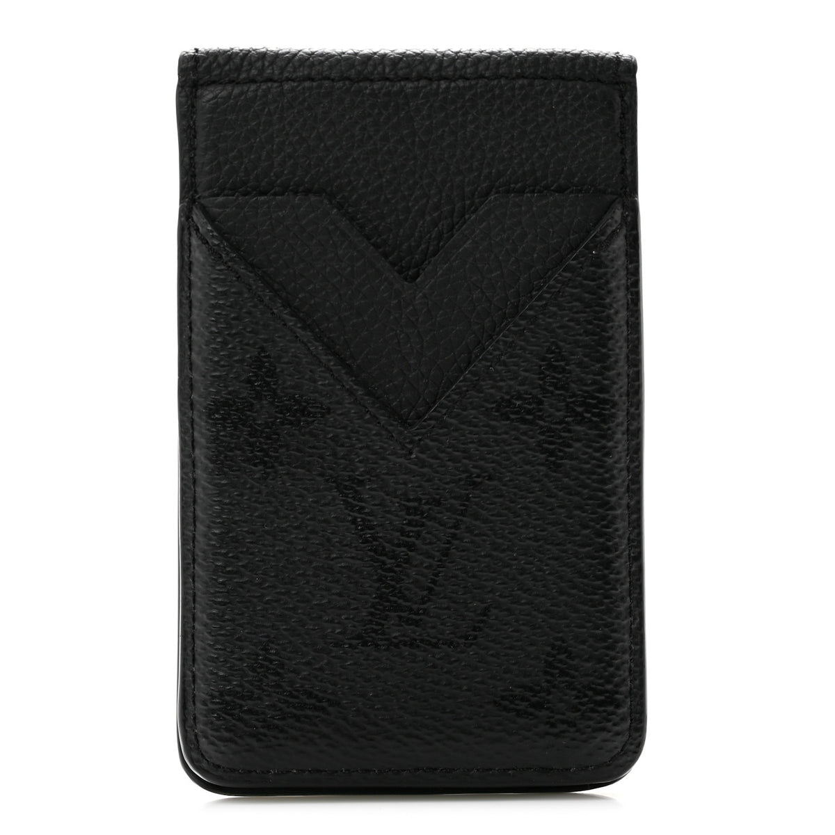 Monogram Midnight Compact Magnet Card Holder Black