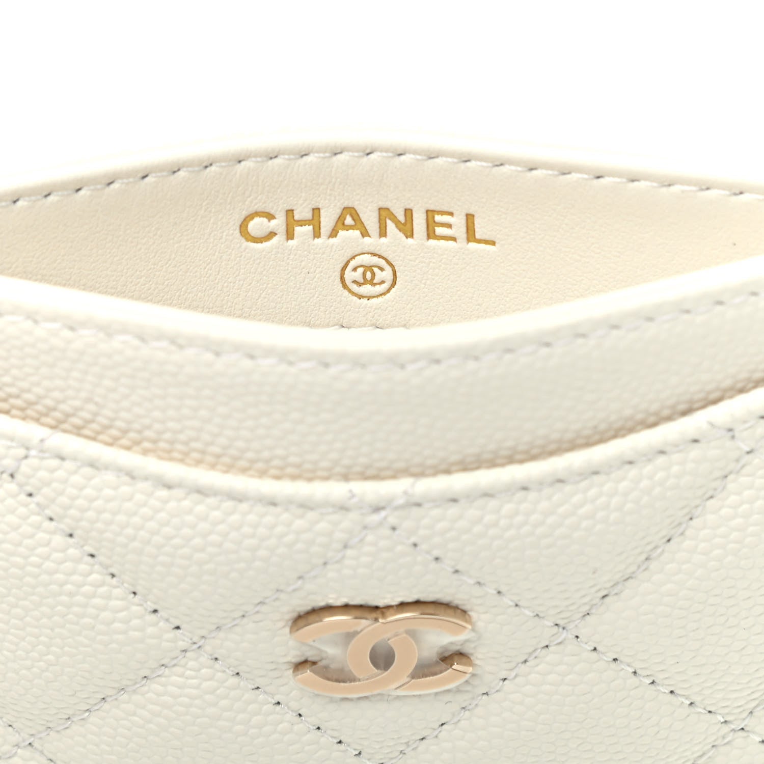 Chanel Caviar Quilted Card Holder White 6 of 9