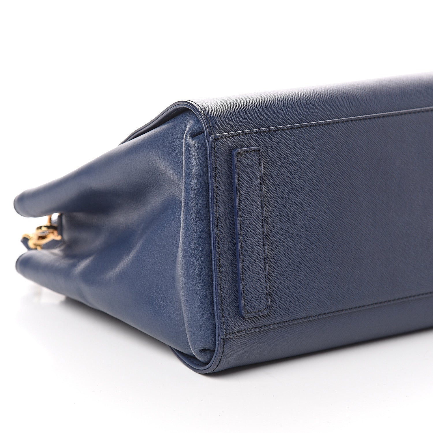 MCM Saffiano Top Handle Tote Blue 7 of 8
