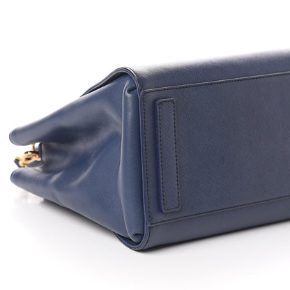 MCM Saffiano Top Handle Tote Blue 7 of 8