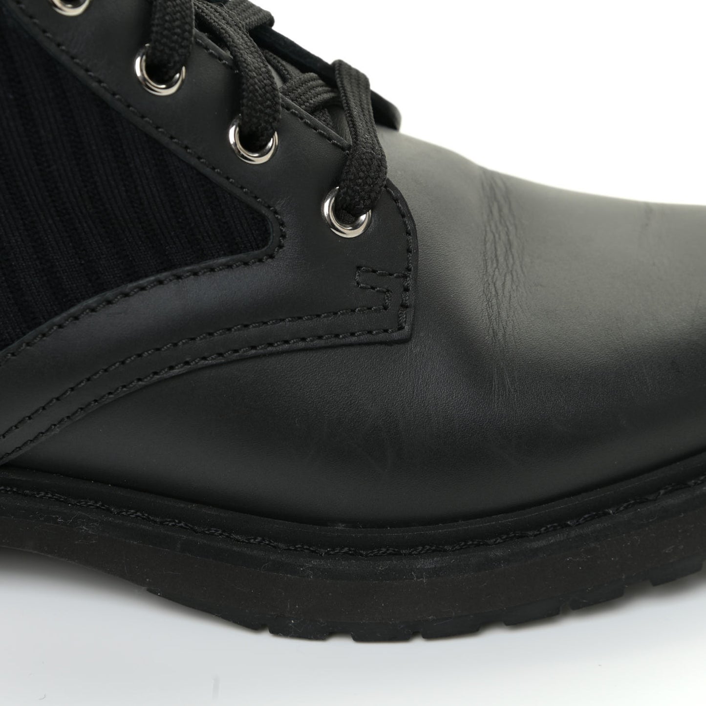 Calfskin Stretch Fabric Rockoko Biker Boots 38 Tobacco Black Marino