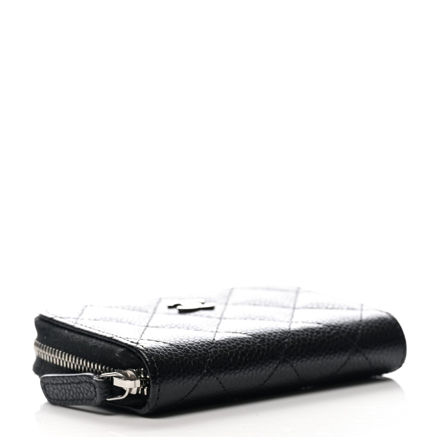 Caviar Quilted Zip Coin Purse Black