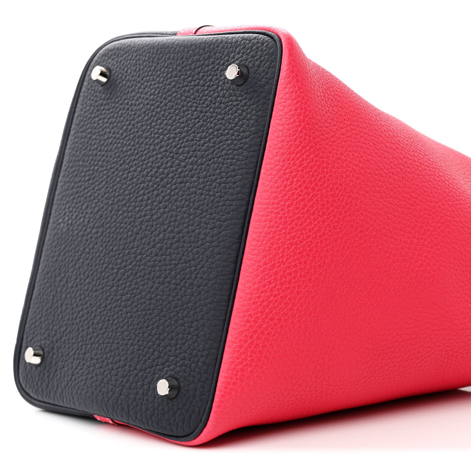 Hermes Taurillon Clemence Casaque Picotin Lock 18 PM Rose Extreme Bleu Nuit 9 of 9