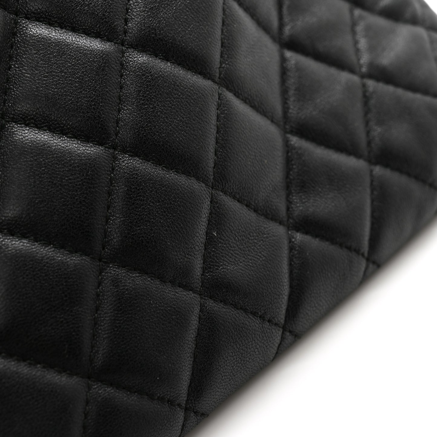 Lambskin Quilted Large Boy Zip Pouch