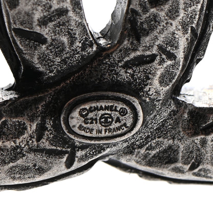 Chanel Ruthenium Crystal CC Brooch 4 of 6