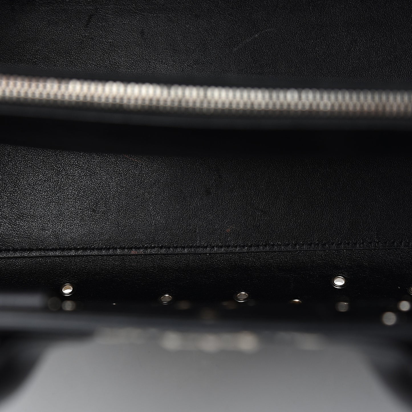 Calfskin Perforated Bandana Studded Small Sac De Jour Black