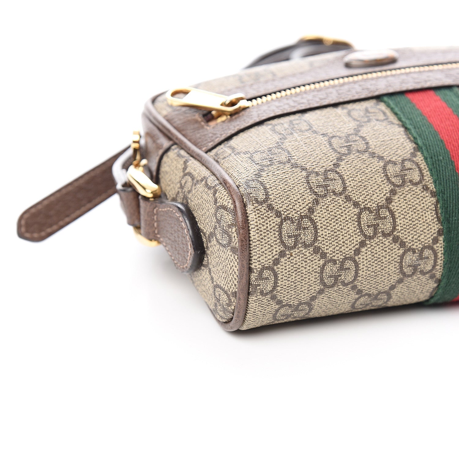 Gucci GG Supreme Monogram Web Mini Ophidia Shoulder Bag Brown 7 of 9