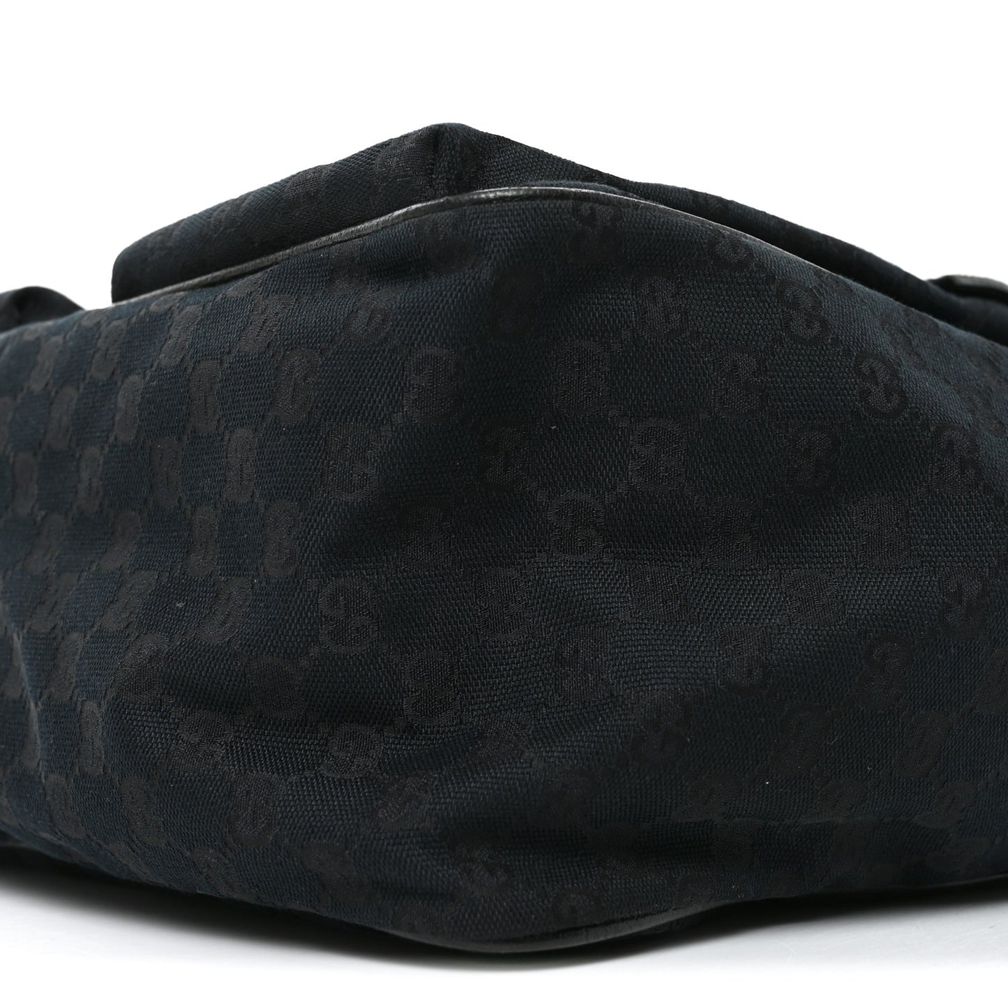 GG Monogram Medium Web Handle Double Pocket Tote Black