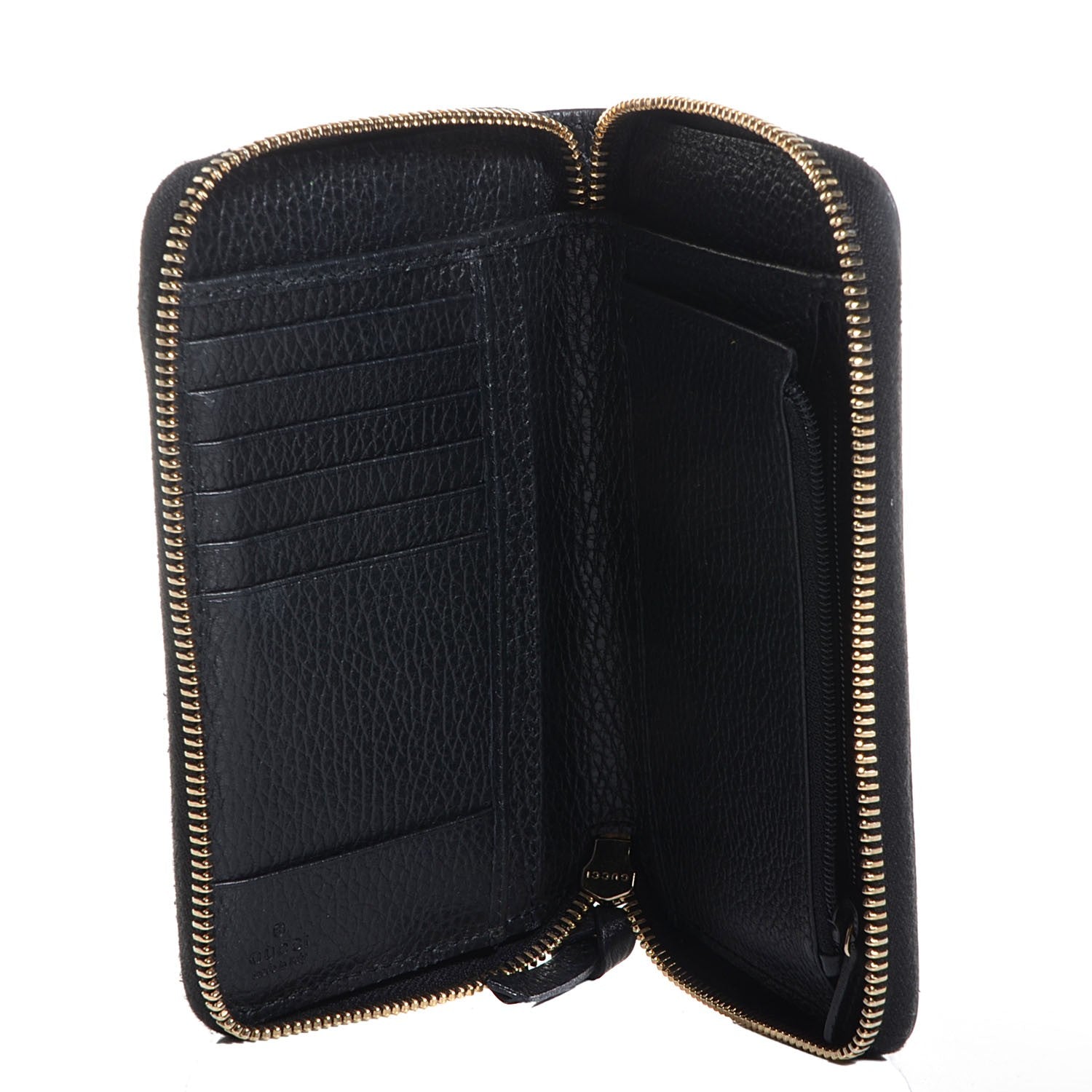 Gucci Dollar Calfskin Medium Swing Zip Around Wallet Black 5 of 8