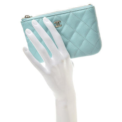 Chanel Caviar Quilted Small Cosmetic Case Light Blue 2 of 9