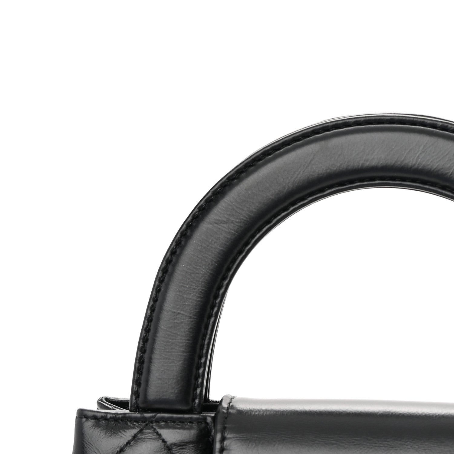 Chanel Shiny Aged Calfskin Quilted Nano Kelly Shopper Black 12 of 14
