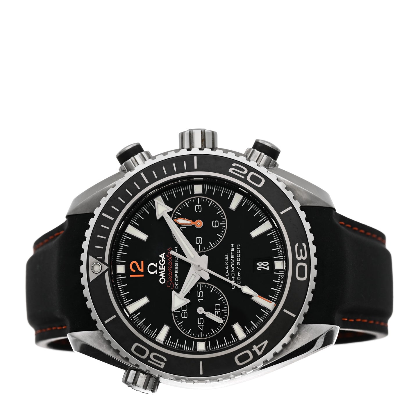 Stainless Steel Calfskin 45mm Seamaster Planet Ocean Chronograph Automatic Watch Black 232.32.46.51.01.005