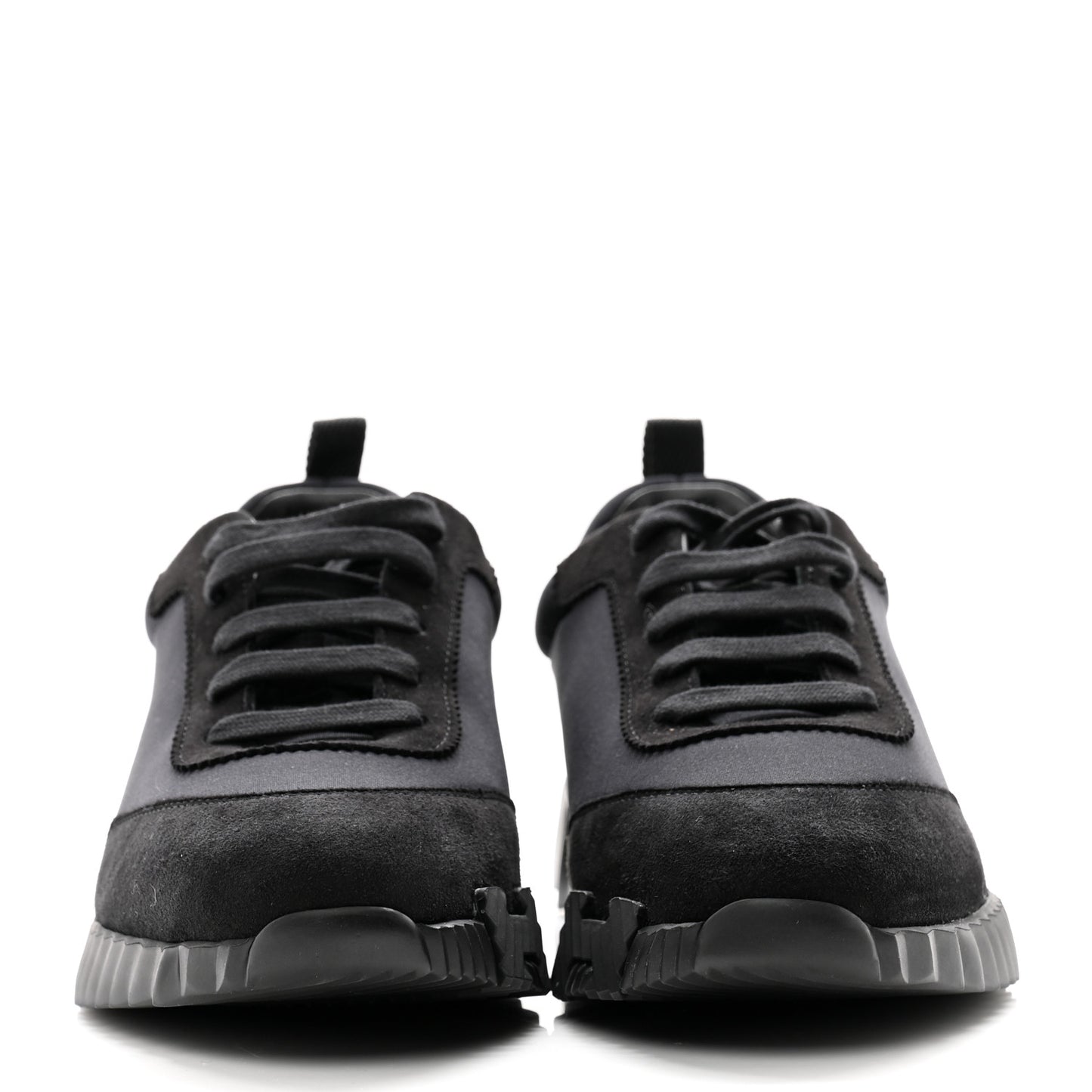 Technical Jersey Suede Goatskin Bouncing Sneakers 37.5 Black
