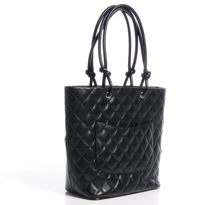 Chanel Calfskin Quilted Medium Cambon Tote Black White 3 of 8