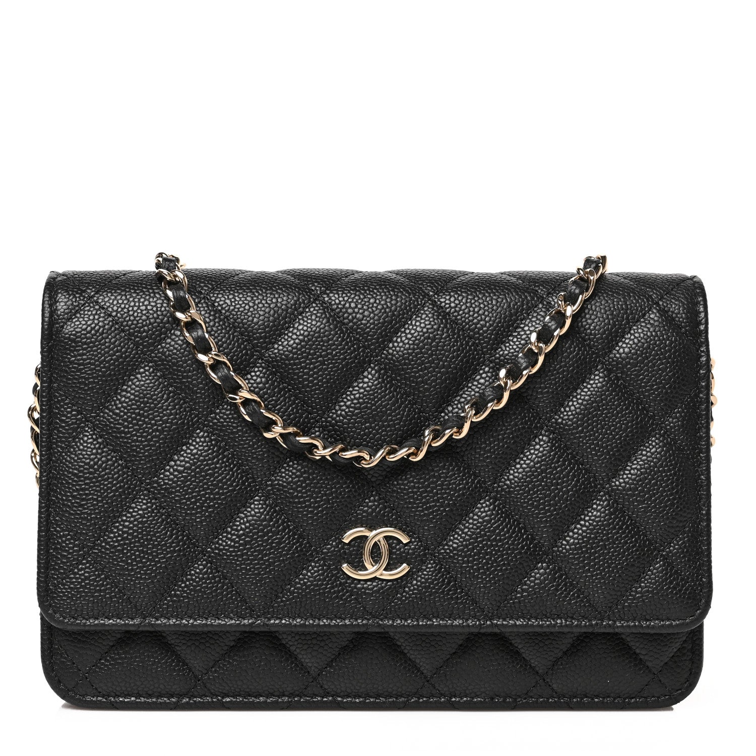 Chanel Caviar Quilted Tiny CC Wallet On Chain WOC Black 1 of 9