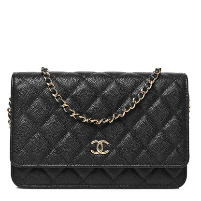 Chanel Caviar Quilted Tiny CC Wallet On Chain WOC Black 1 of 9
