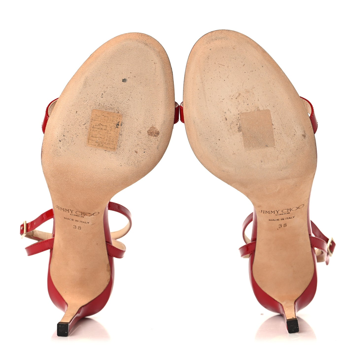 Patent Minny 85 Ankle Strap Sandals 38 Red