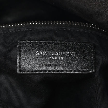 Saint Laurent Lambskin Quilted Medium Loulou Puffer Monogram Chain Satchel Black 6 of 15