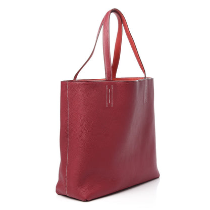 Hermes Taurillon Clemence Double Sens 45 Reversible Tote Rubis Bougainvillea 6 of 12