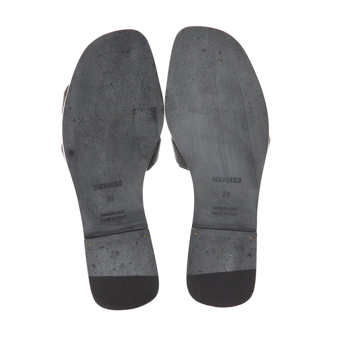 Suede Goatskin Crystal Powder Oran Sandals 37 Black