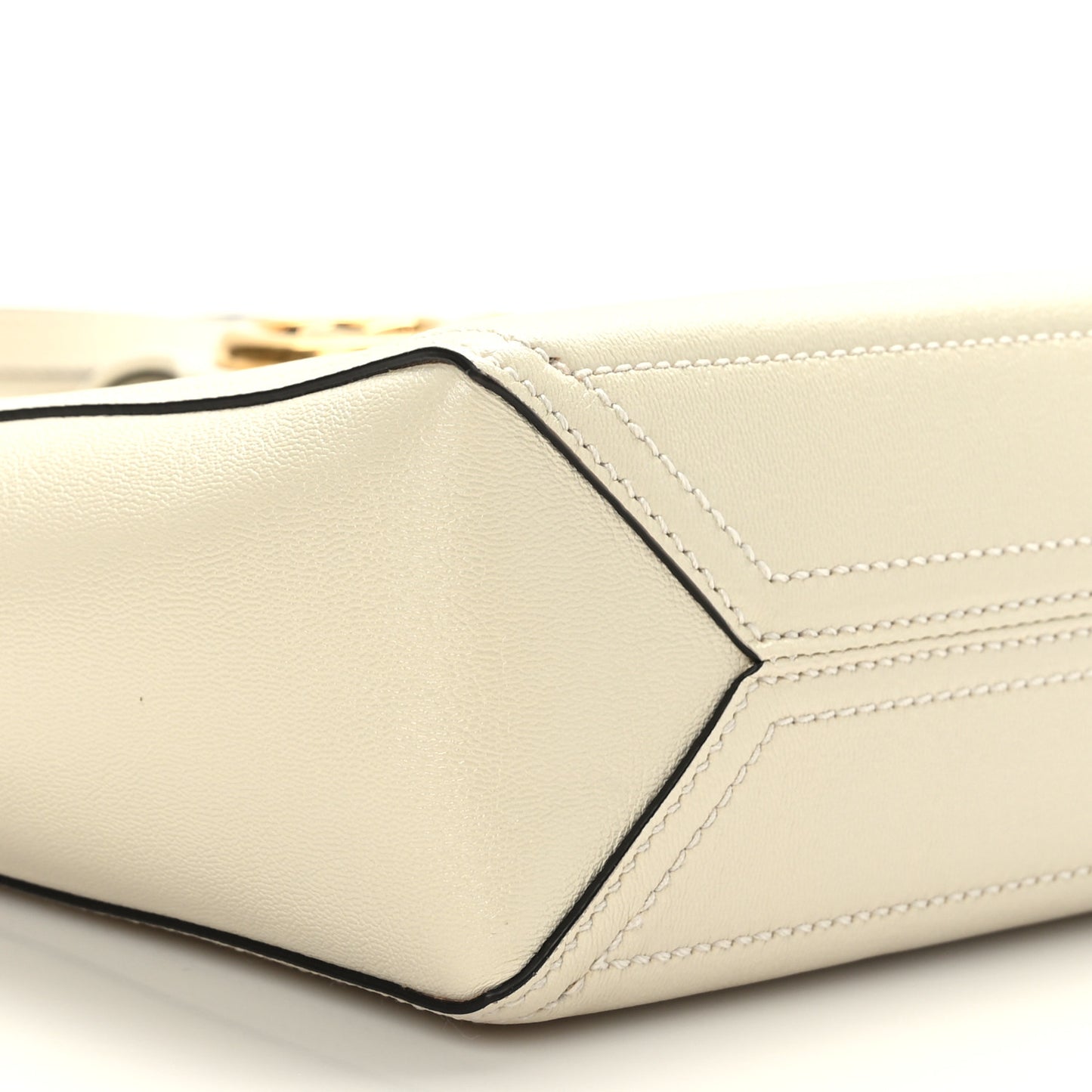 New Sakai Calfskin Lux Small Dahlia Tote Mystic White