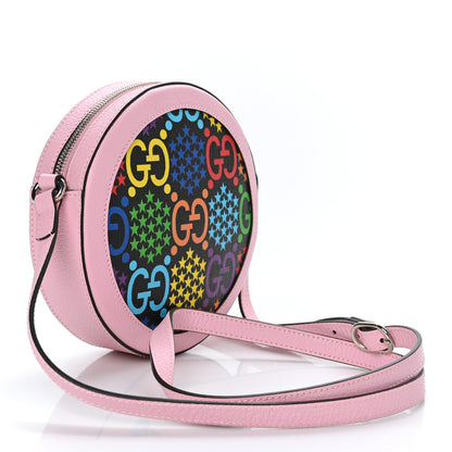Gucci GG Supreme Monogram Psychedelic Round Shoulder Bag Black Multicolor Sugar Pink 3 of 8