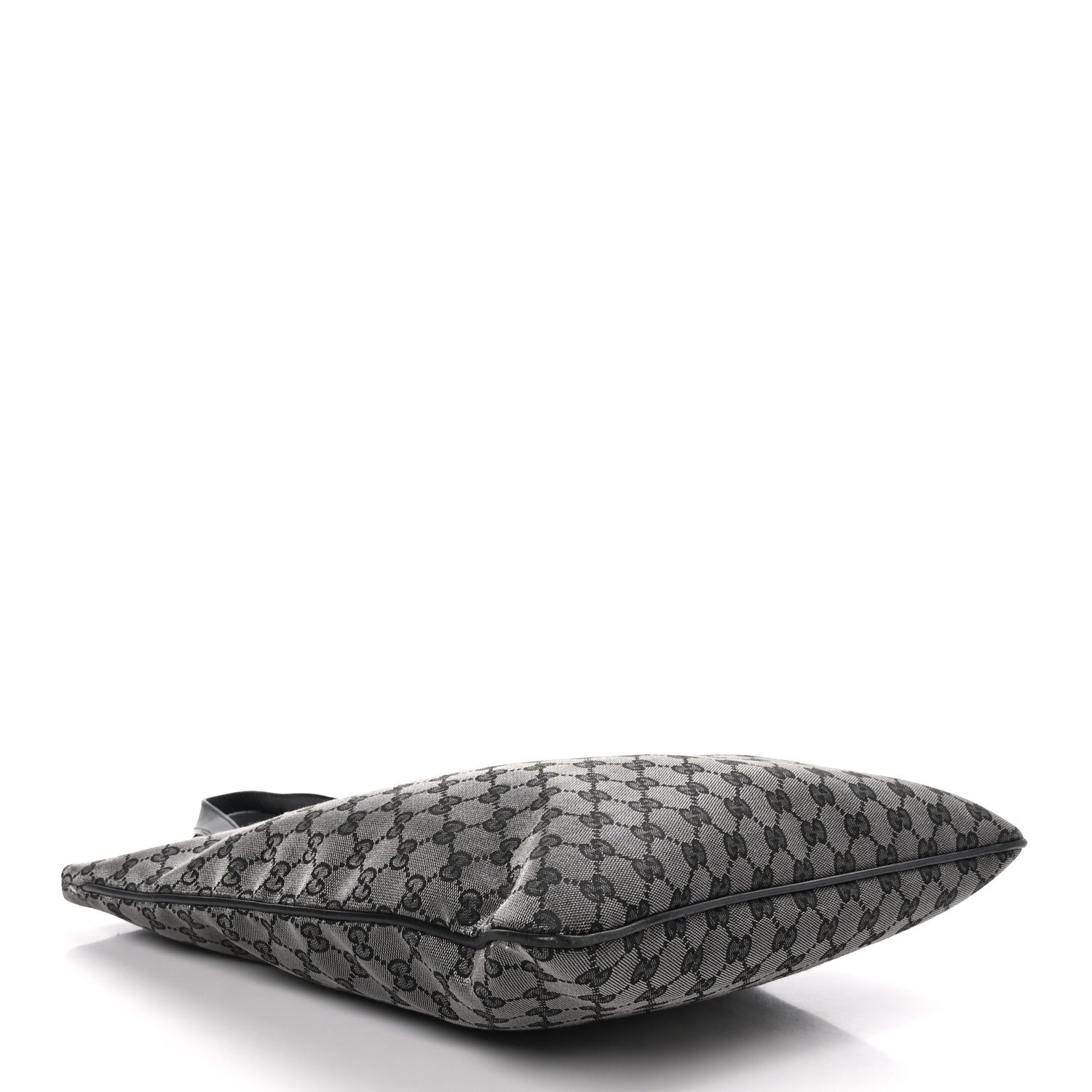 Gucci Calfskin Canvas Monogram Flat Vertical Tote Black 4 of 9