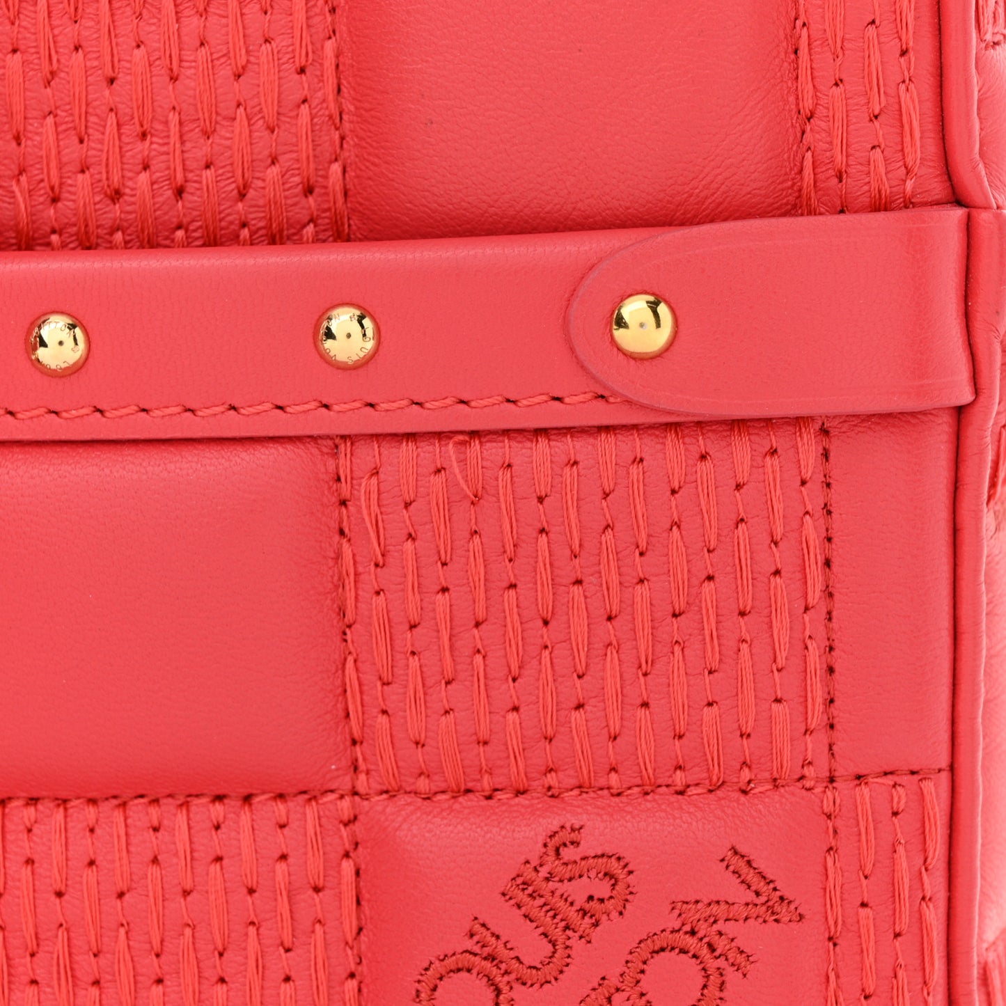 Lambskin Damier Quilt Troca PM Rose