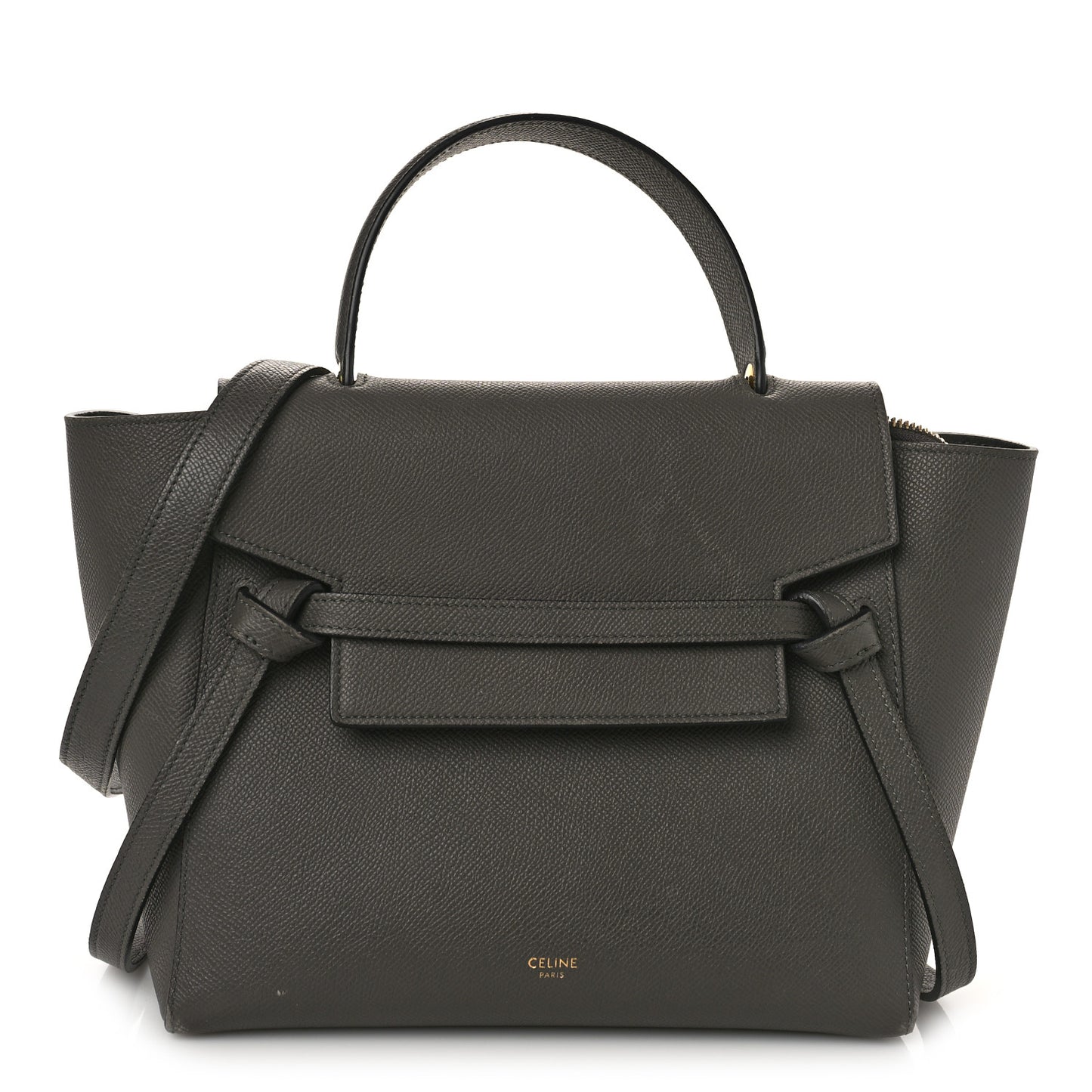 Grained Calfskin Micro Belt Bag Grey