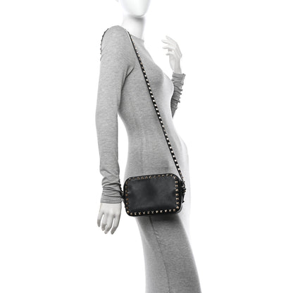 Valentino Garavani Calfskin Rockstud Camera Crossbody Bag Black 2 of 12