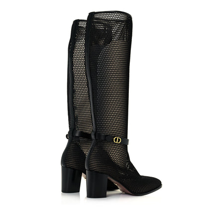 Christian Dior Calfskin Resille Empreinte High Boots 39.5 Black 4 of 7