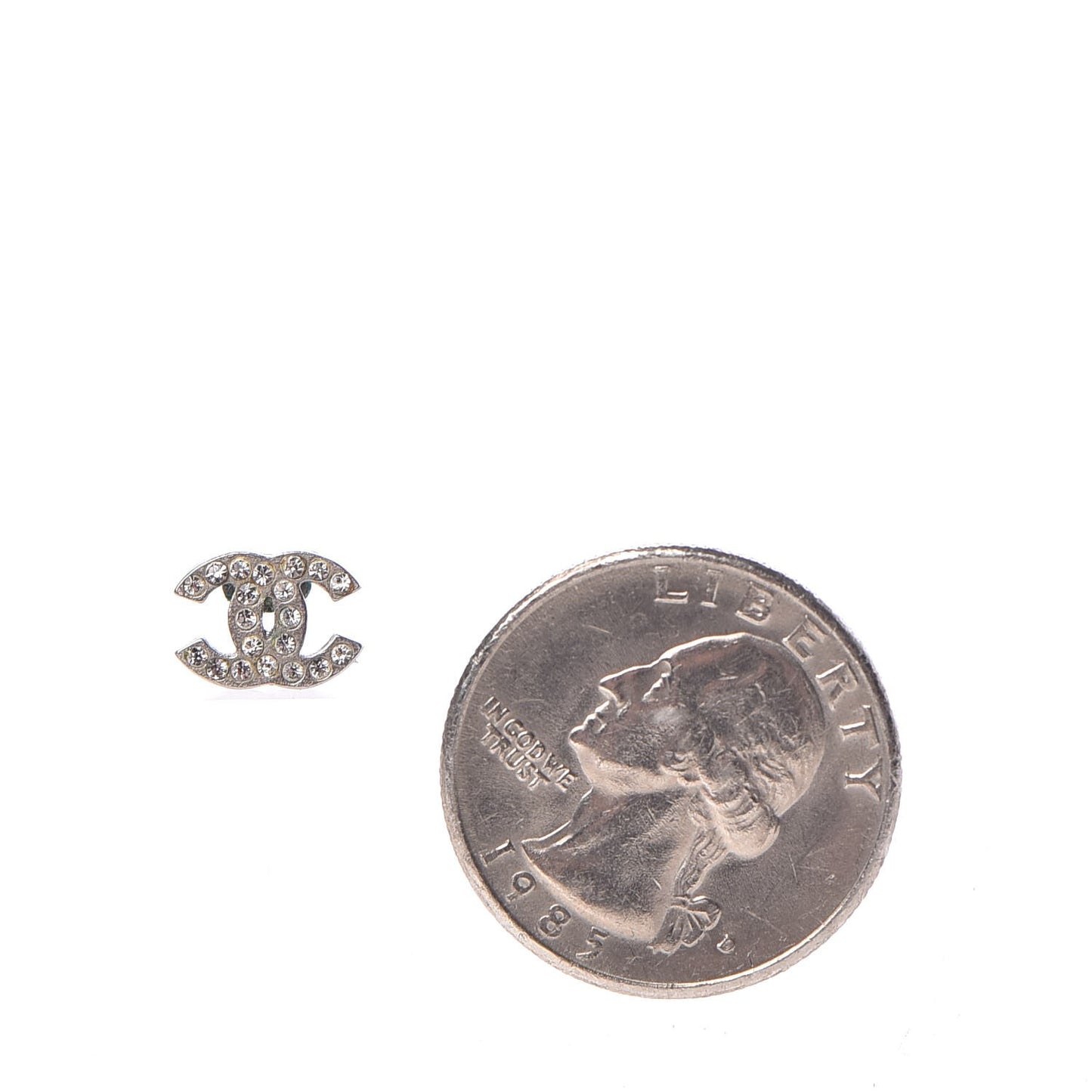 Crystal CC Earrings Silver