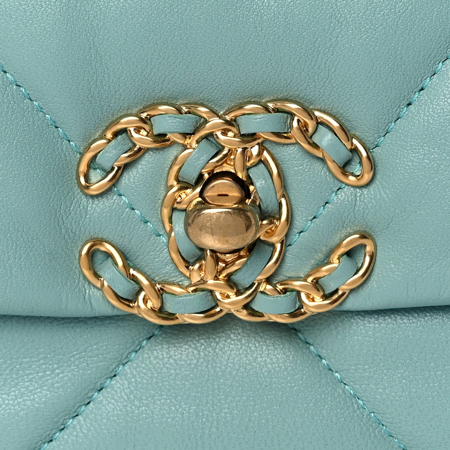 Chanel Lambskin Quilted Medium Chanel 19 Flap Light Blue 8 of 10
