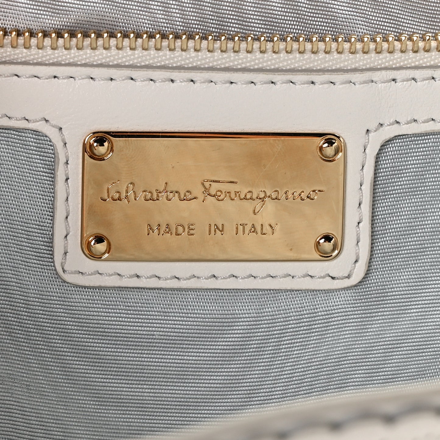 Perforated Calfskin Ginny Bow Crossbody Bag White
