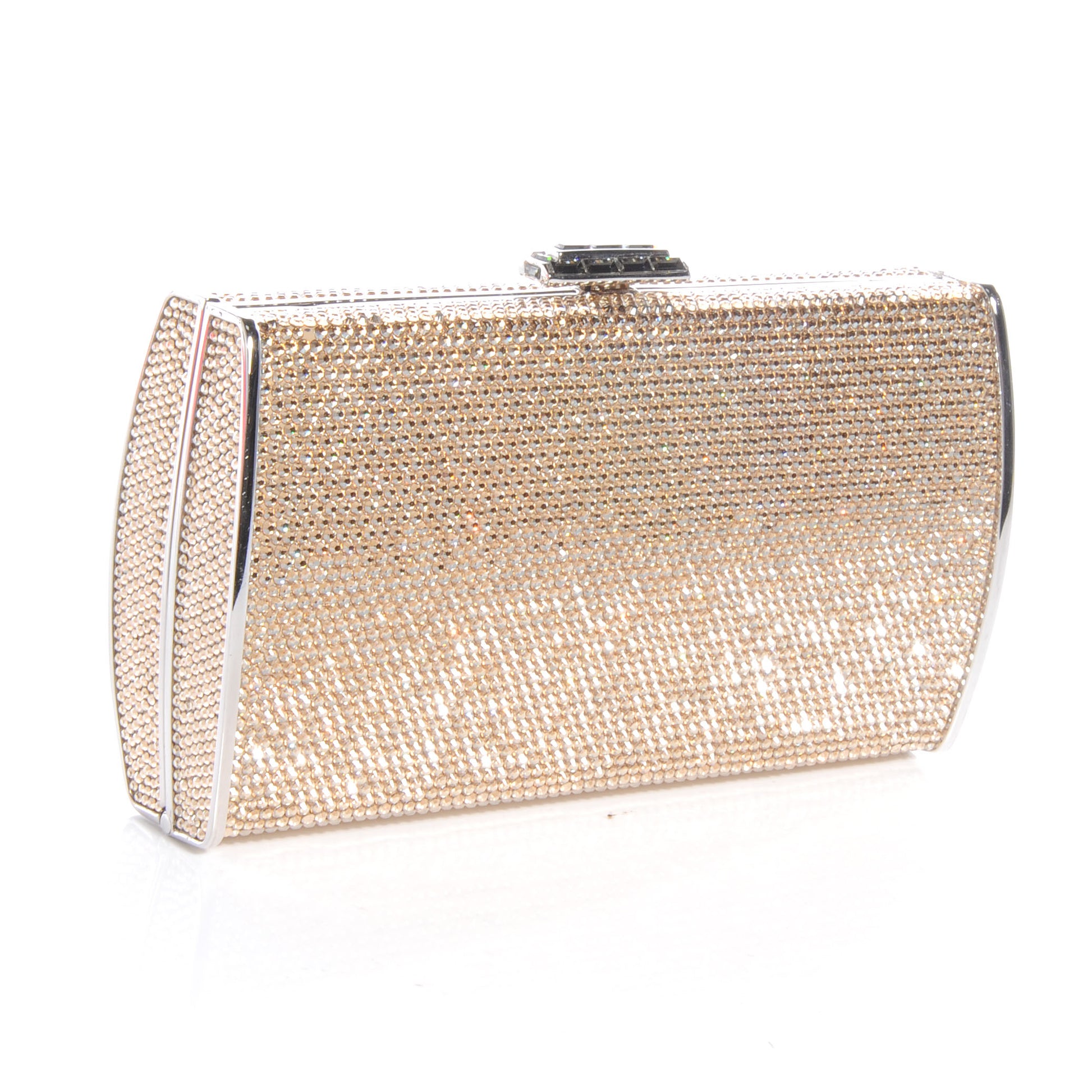 Judith Leiber Swarovski Crystal Minaudiere Clutch Gold 3 of 7