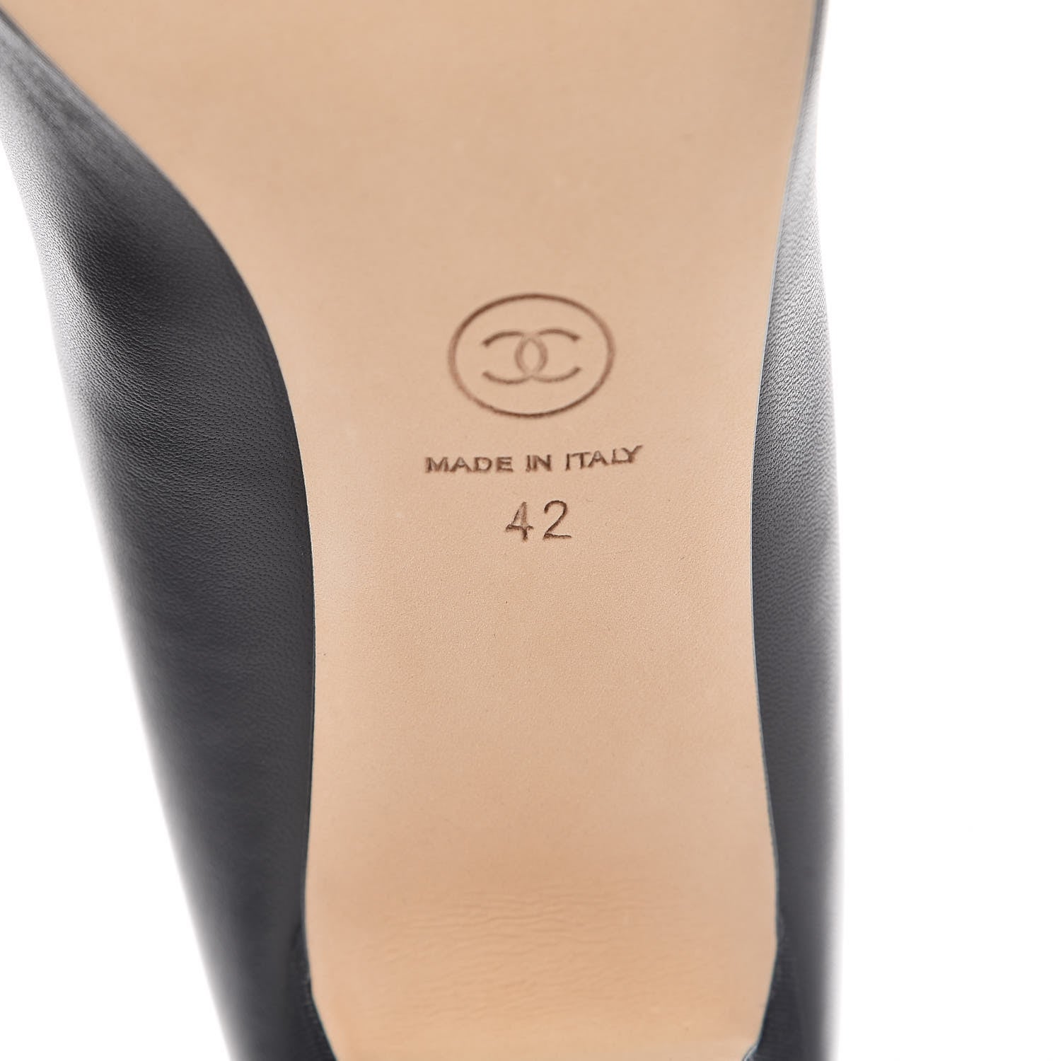 Chanel Lambskin Grosgrain Chain Pumps 42 Black 8 of 9
