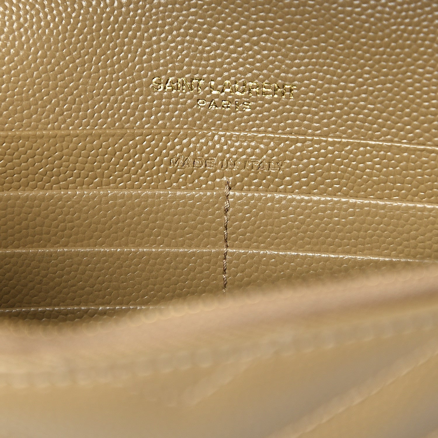 Saint Laurent Grain De Poudre Matelasse Chevron Monogram Envelope Chain Wallet Nude Powder 5 of 10