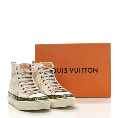 Louis Vuitton Monogram Giant Stellar Sneaker Boots 38 Khaki White Beige 17 of 17