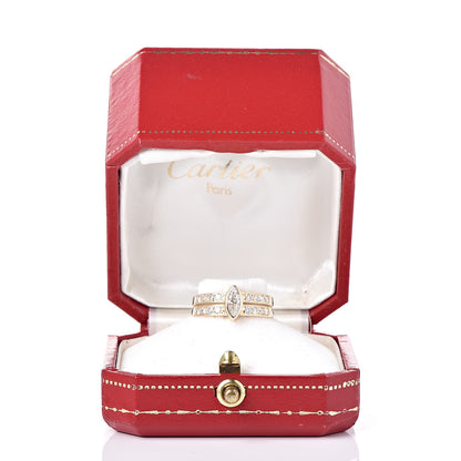 Cartier 18K Yellow Gold Diamond Marquise Band Ring 52 6 8 of 8