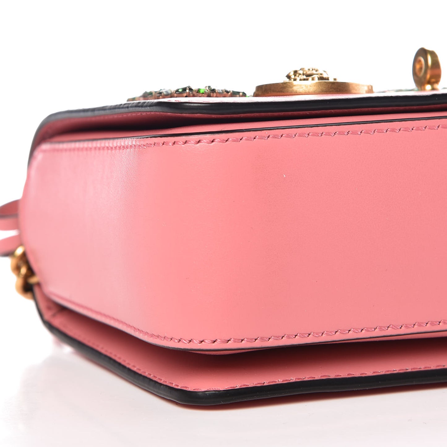 Calfskin Embellished Icon Small Crossbody Bag Pink