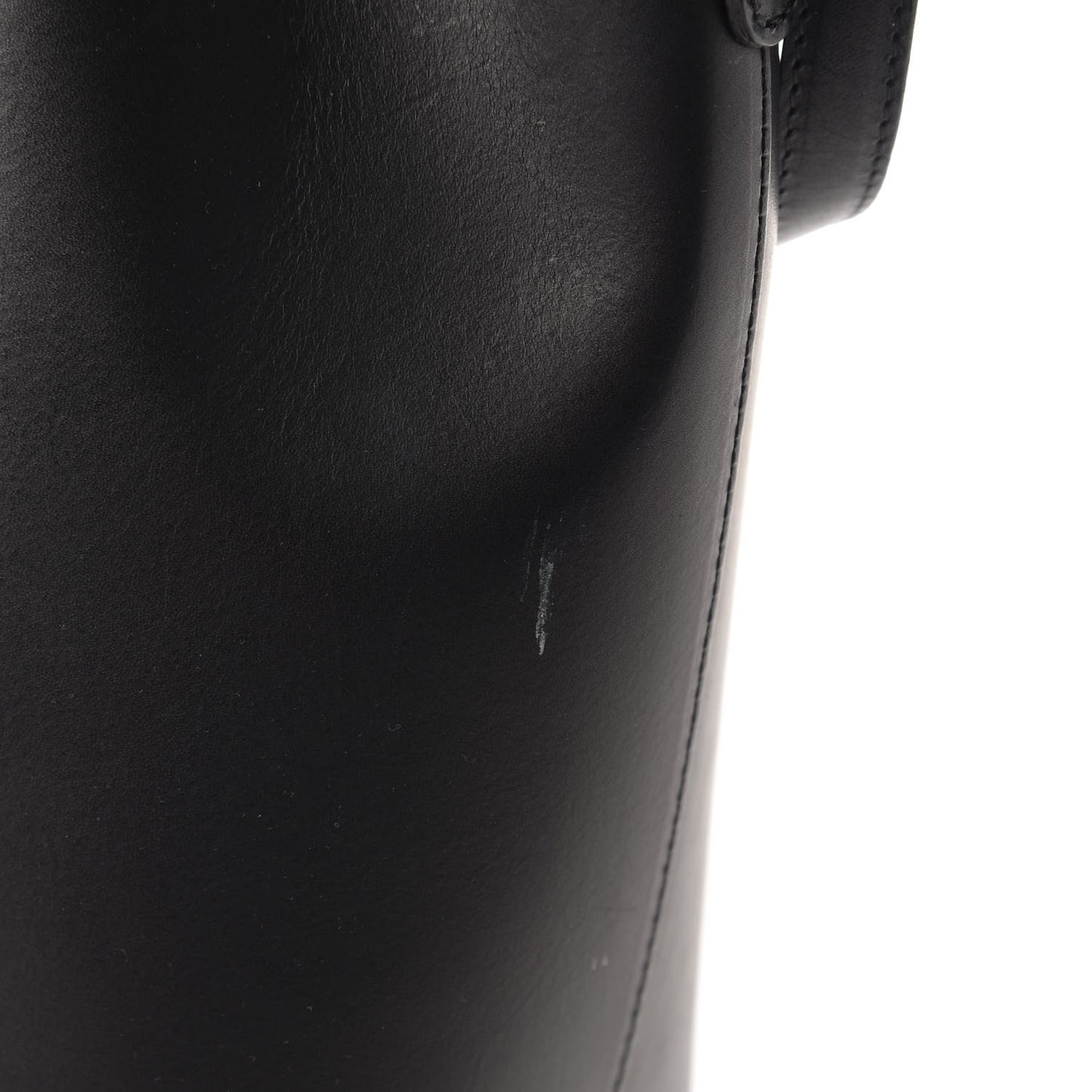 Vegetable Tanned Calfskin Mini Bucket Bag Black Flamma