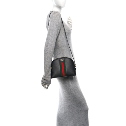 Gucci Calfskin GG Web Small Ophidia Dome Shoulder Bag Black 2 of 10