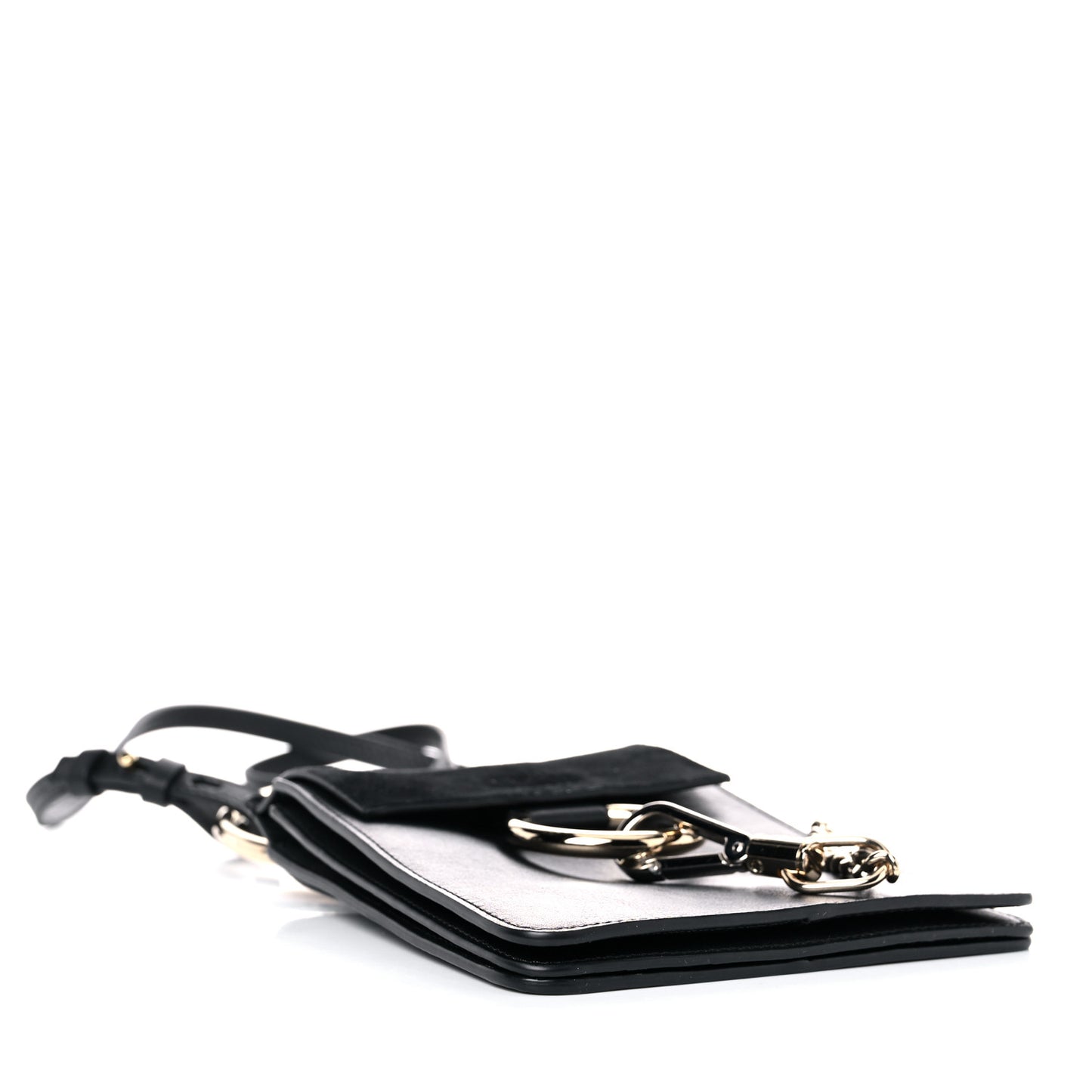 Suede Calfskin Mini Faye Bracelet Bag Black