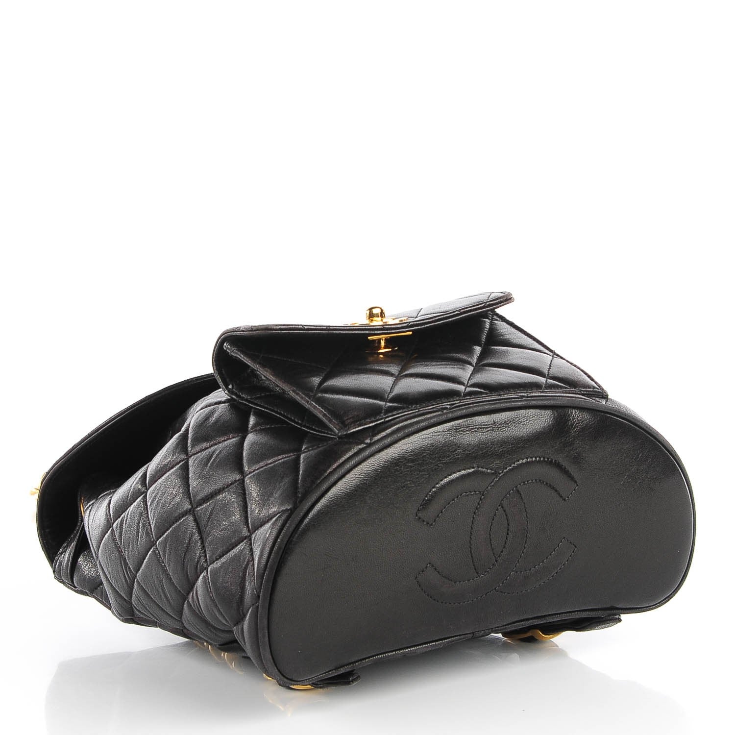 Chanel Lambskin Quilted Backpack Black 4 of 9