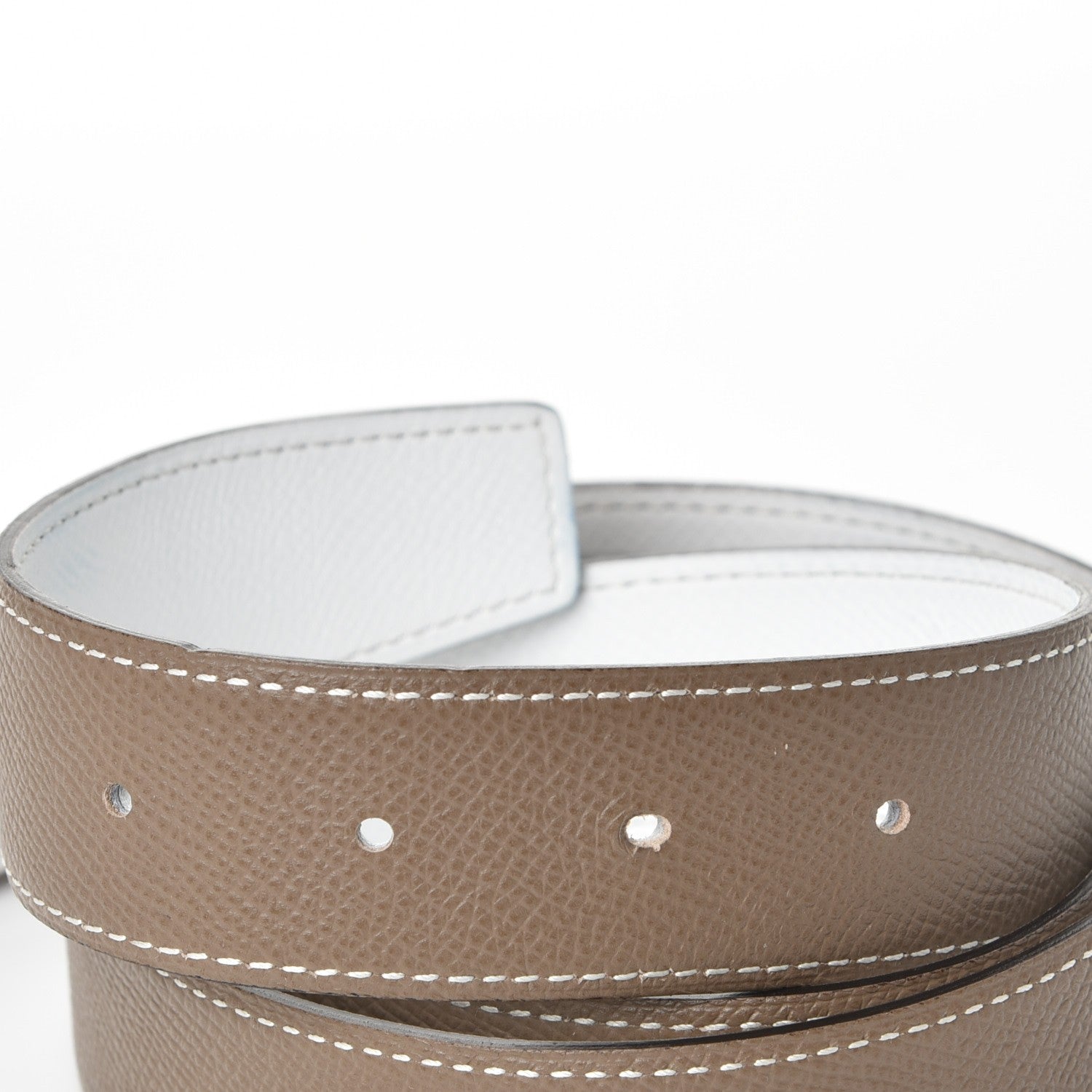 Hermes Epsom 32mm H Belt 95 White Etoupe 4 of 7