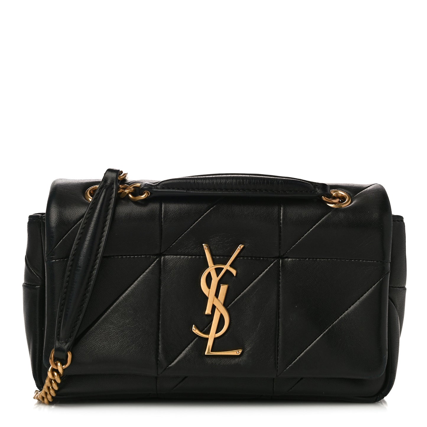 Lambskin Patchwork Monogram Small Jamie Black