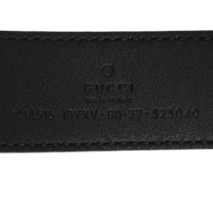 Gucci Azalea Calfskin Enamel Monochrome Double G 30mm Belt 80 32 Black 5 of 6