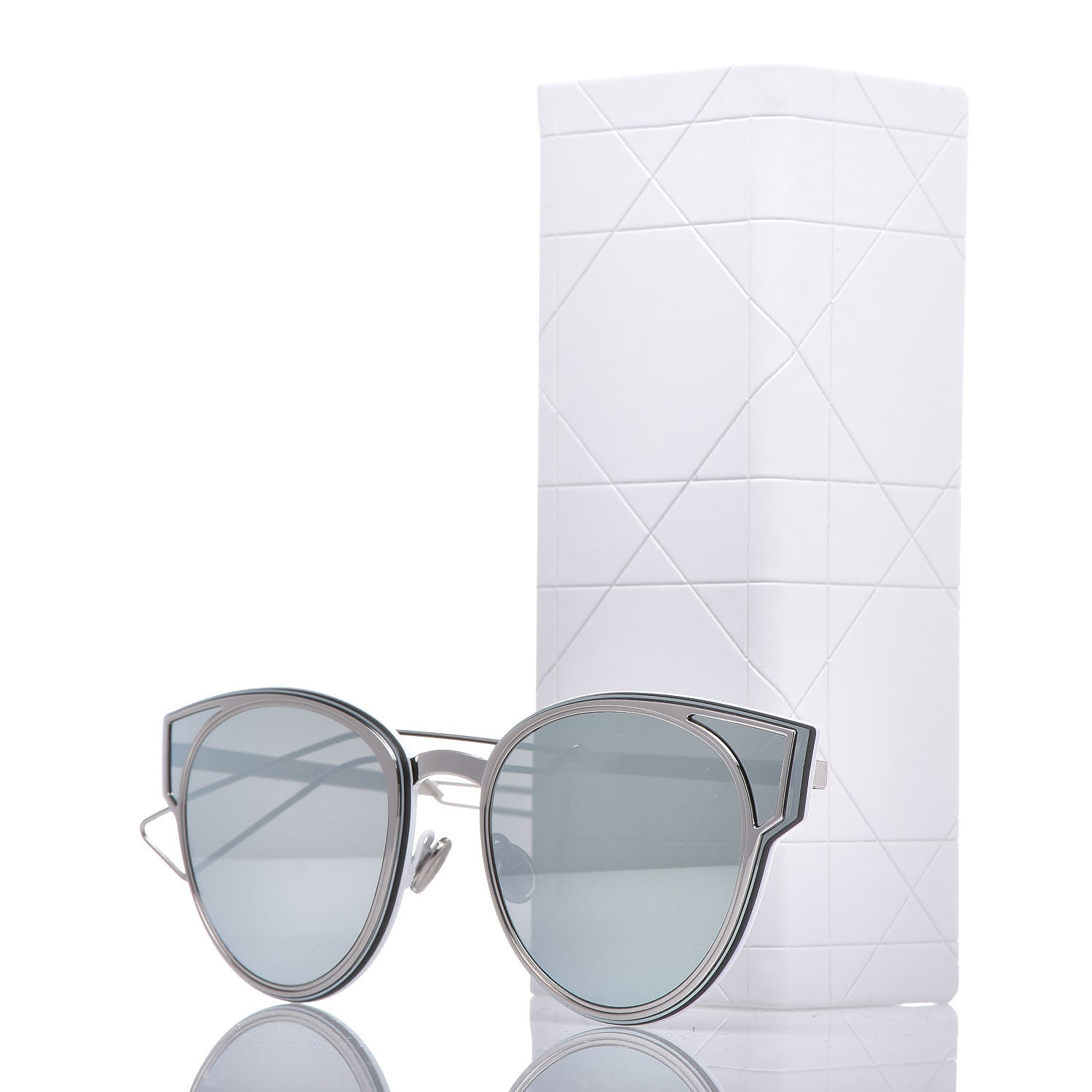 Christian Dior Sculpt Cat Eye Sunglasses Shiny Palladium 10 of 10