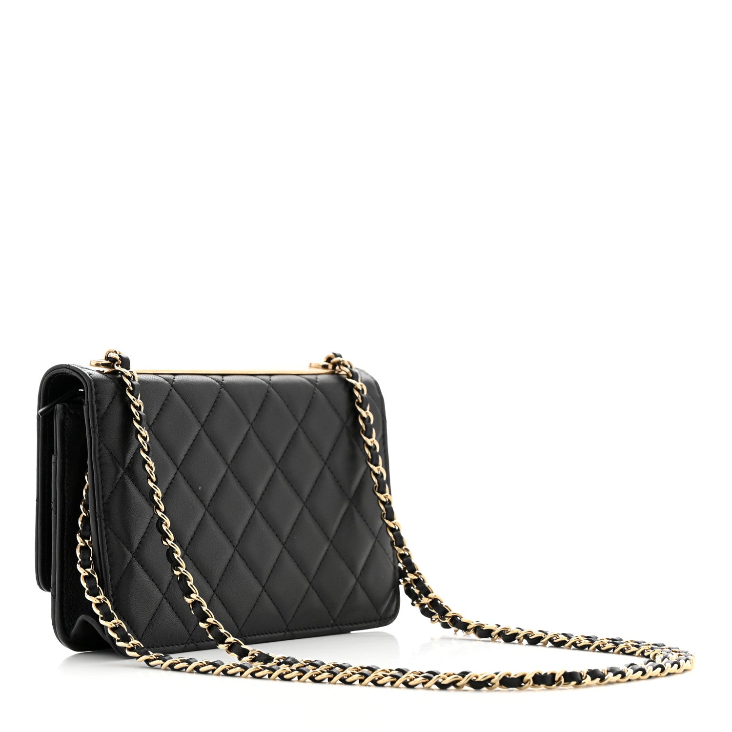 Chanel Lambskin Quilted Trendy CC Wallet On Chain WOC Black 3 of 13